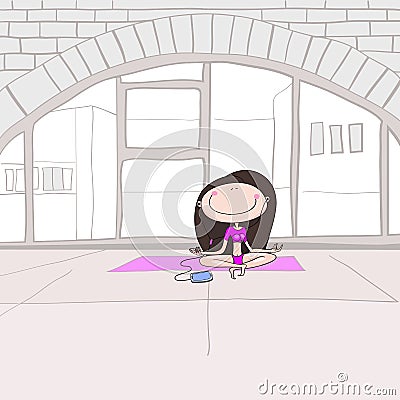 Yoga Cartoon Illustration